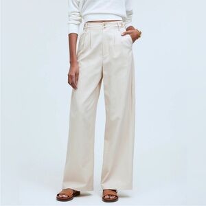Madewell Cream Wide-Leg Pants